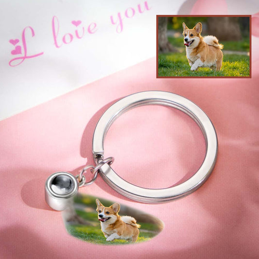 Custom Photo Projection Keyring - gift for anyone, dog lover, cat lover, who lost a loved one - Personalized Projection Keyring