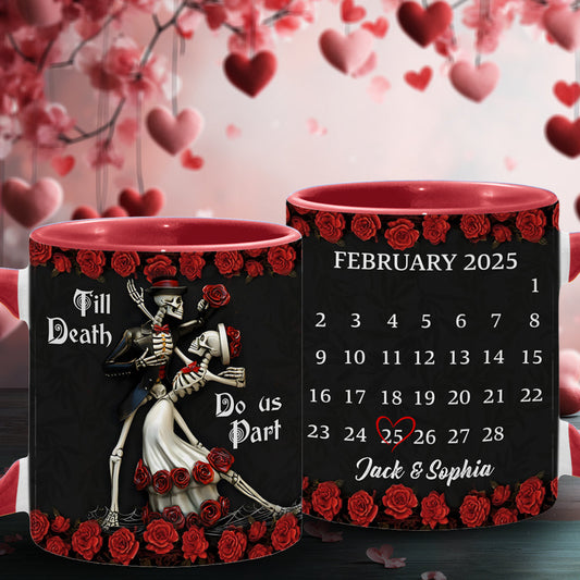 Till Death Do Us Part - Personalized Couple Accent Mug