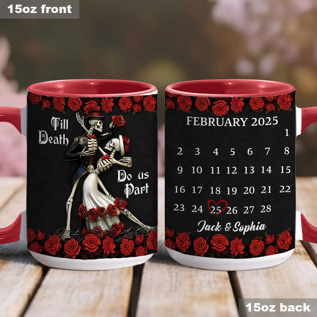 Till Death Do Us Part - Personalized Couple Accent Mug