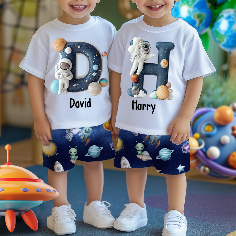 Cool Space Alphabet - Personalized Kid T-shirt & Shorts