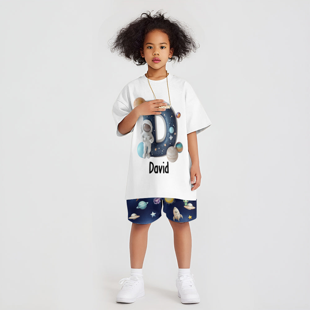Cool Space Alphabet - Personalized Kid T-shirt & Shorts