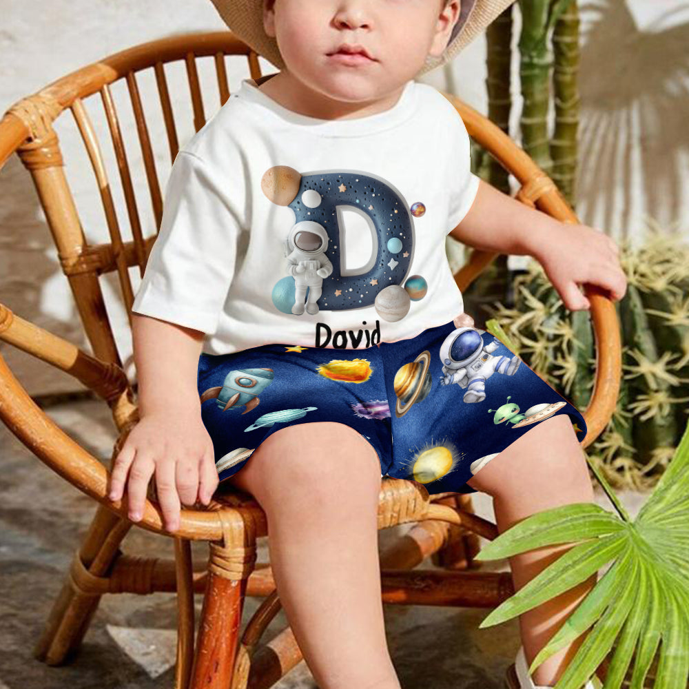 Cool Space Alphabet - Personalized Kid T-shirt & Shorts