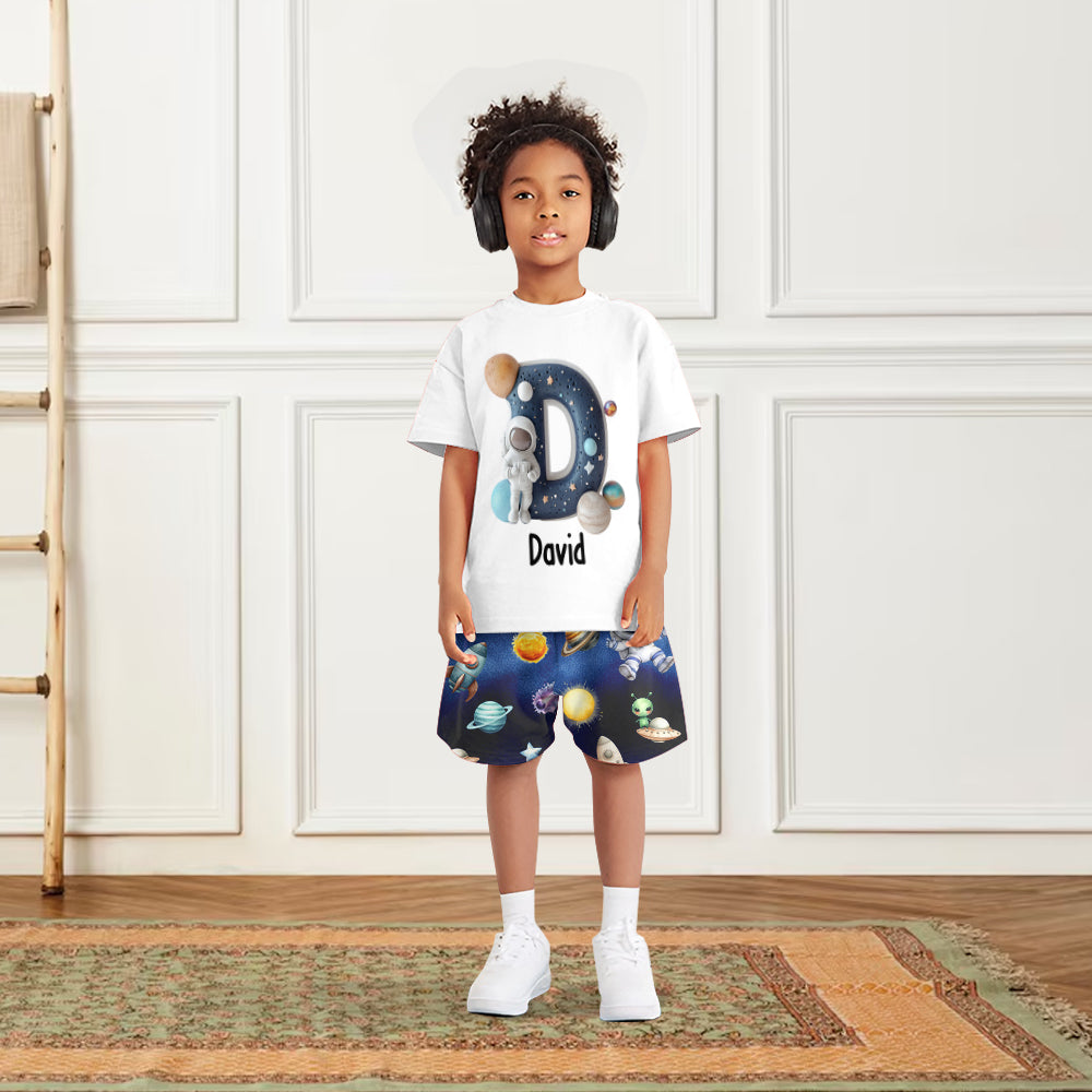 Cool Space Alphabet - Personalized Kid T-shirt & Shorts