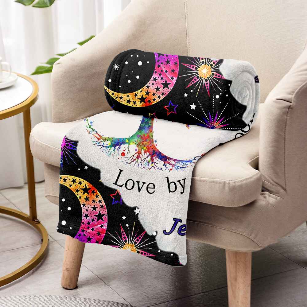 Live By The Sun Love By The Moon - Personalized Hippie Blanket