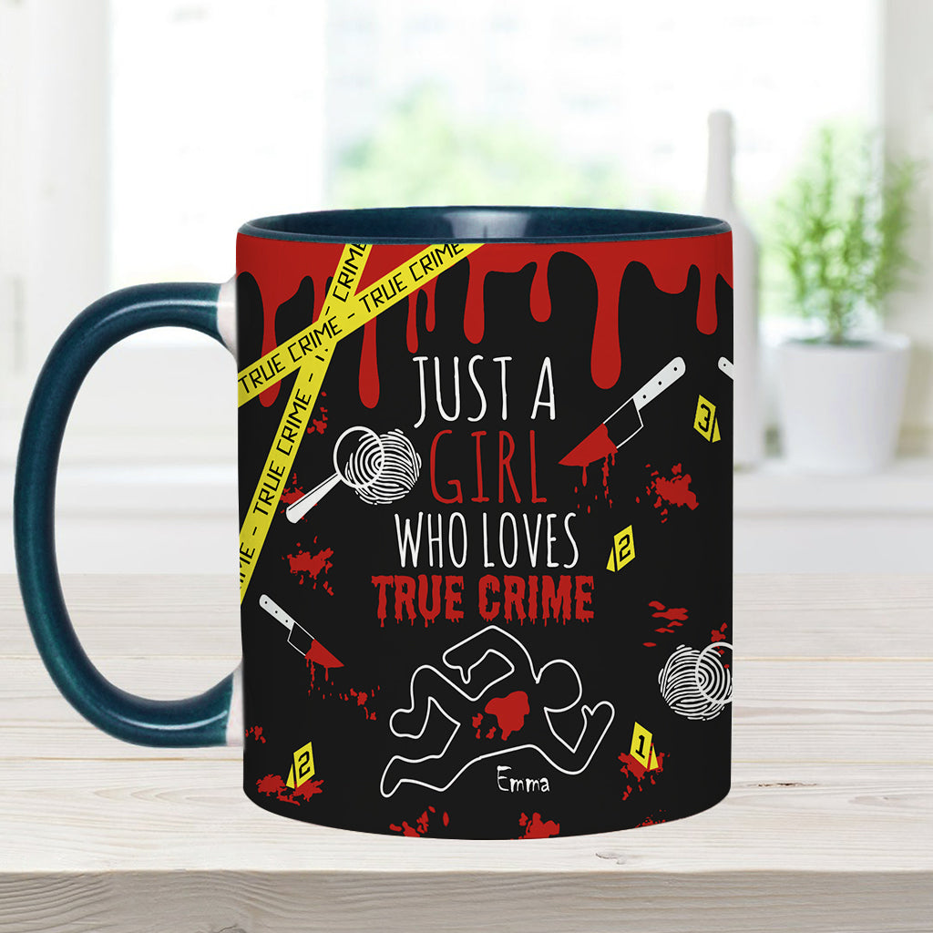 Just A Girl Who Loves True Crime - Personalized  Accent Mug