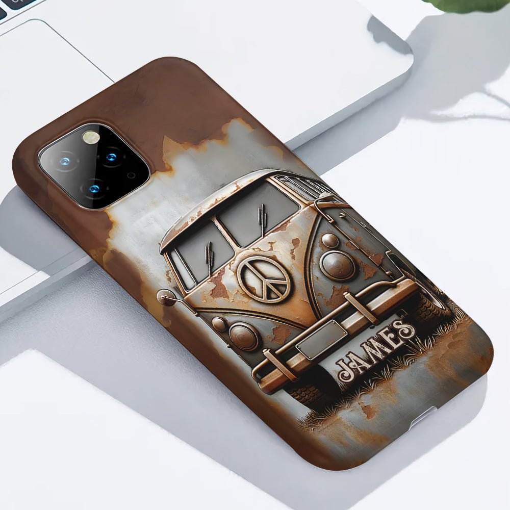Camper Van Peace Symbol Vintage Soul - Personalized Hippie Full Print Phone Case