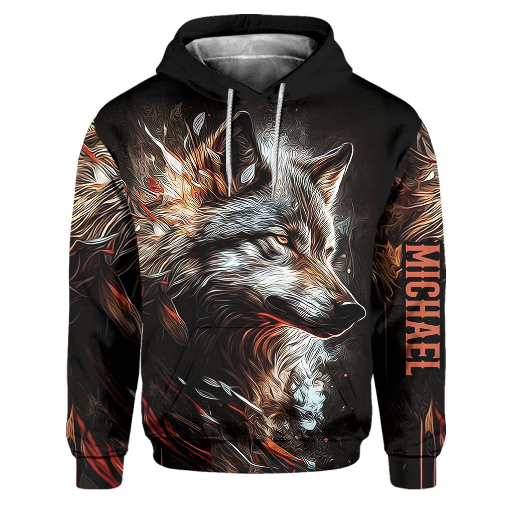Strong Wolf - Personalized Wolf Hoodie and Sweatpants