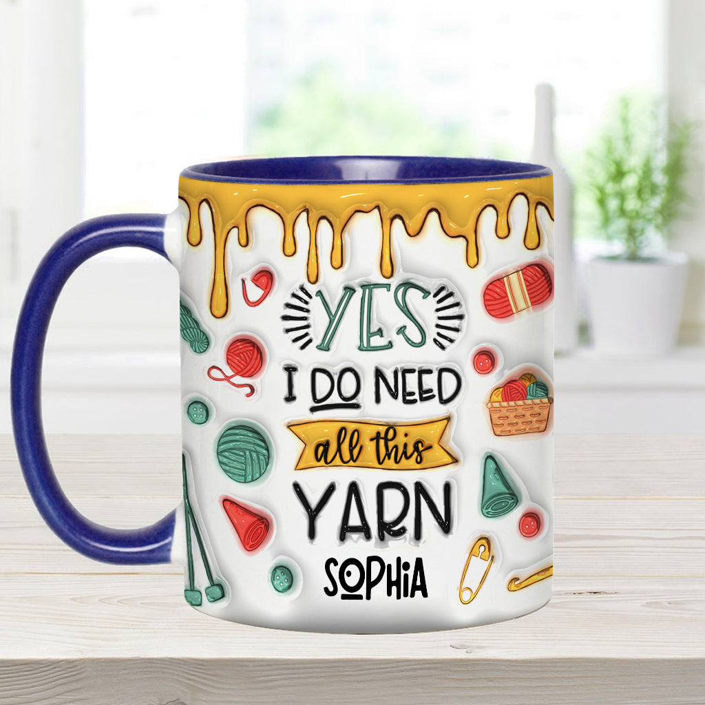Ja, ich brauche all dieses Garn – personalisierte Strick-Tasse