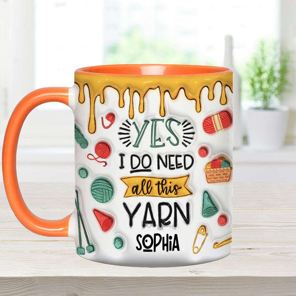 Ja, ich brauche all dieses Garn – personalisierte Strick-Tasse