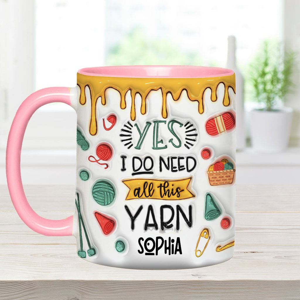 Ja, ich brauche all dieses Garn – personalisierte Strick-Tasse