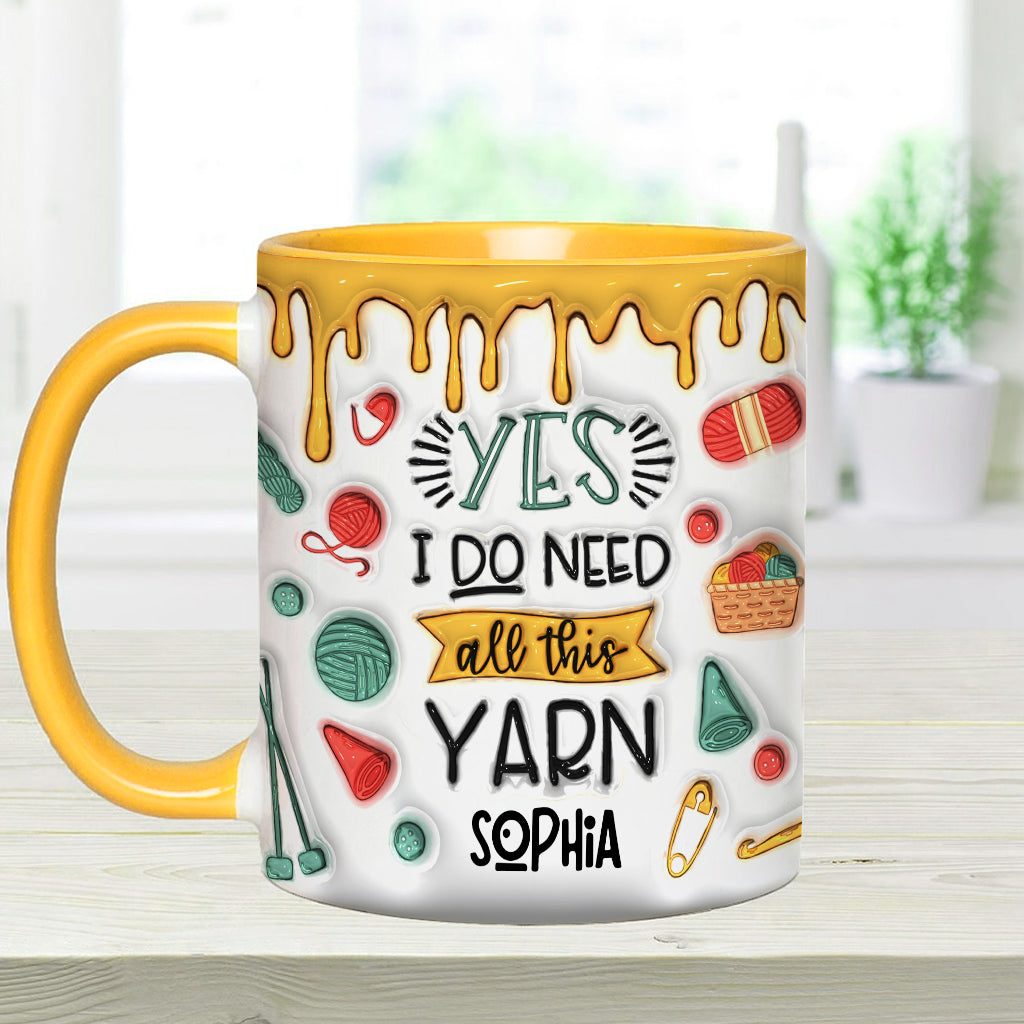Ja, ich brauche all dieses Garn – personalisierte Strick-Tasse
