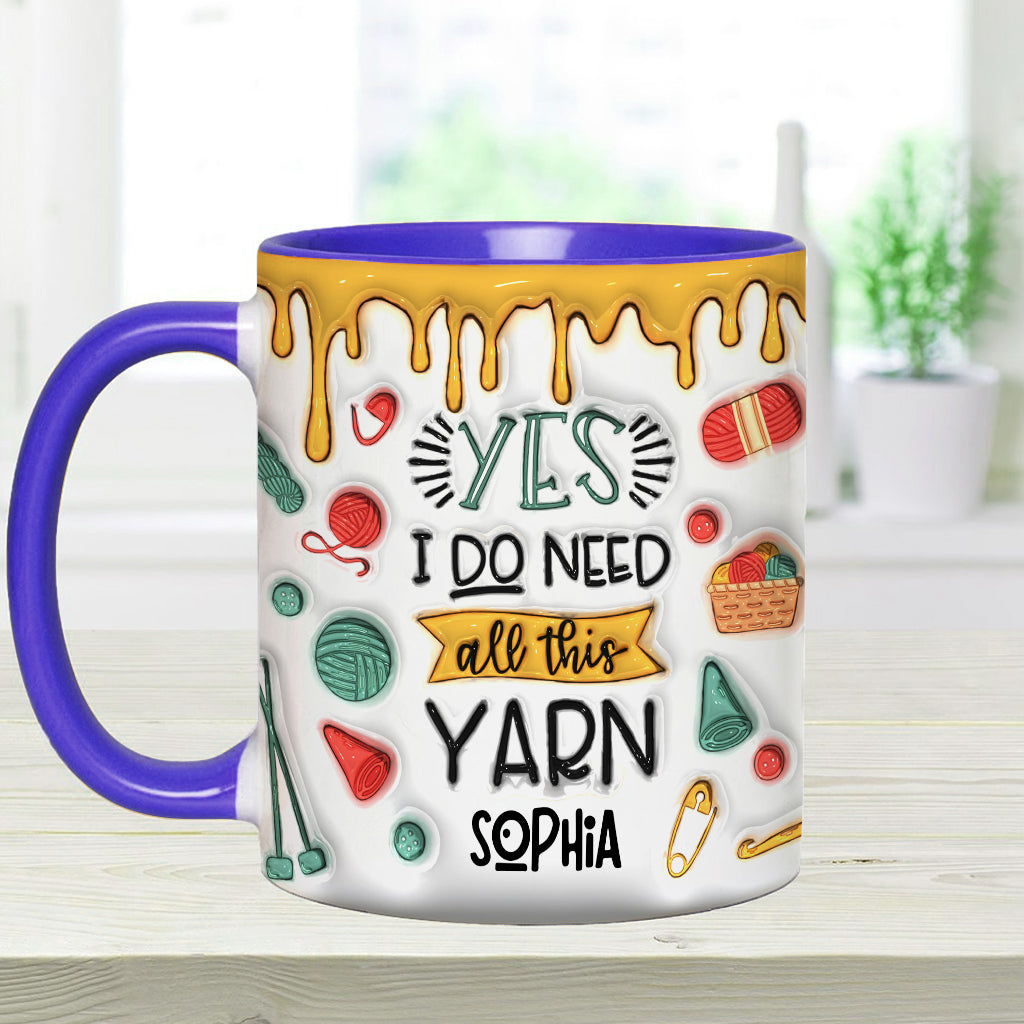 Ja, ich brauche all dieses Garn – personalisierte Strick-Tasse