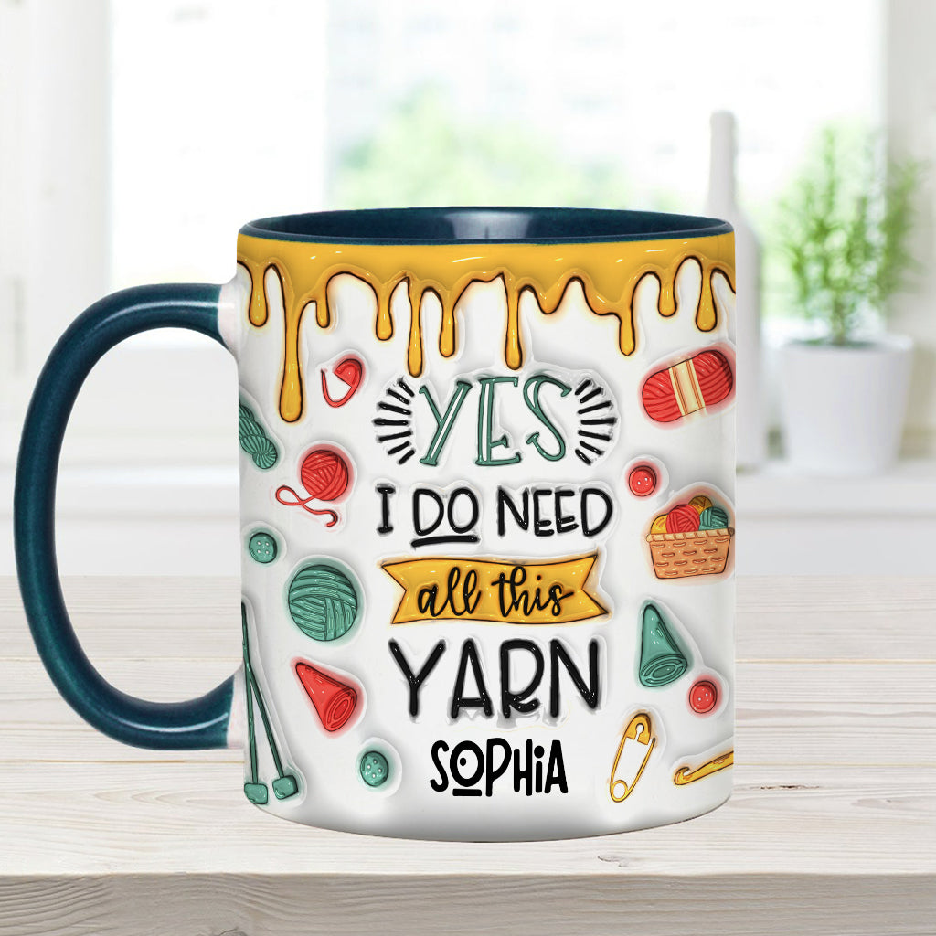Ja, ich brauche all dieses Garn – personalisierte Strick-Tasse