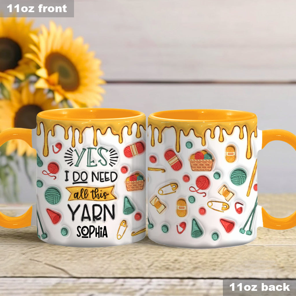 Ja, ich brauche all dieses Garn – personalisierte Strick-Tasse