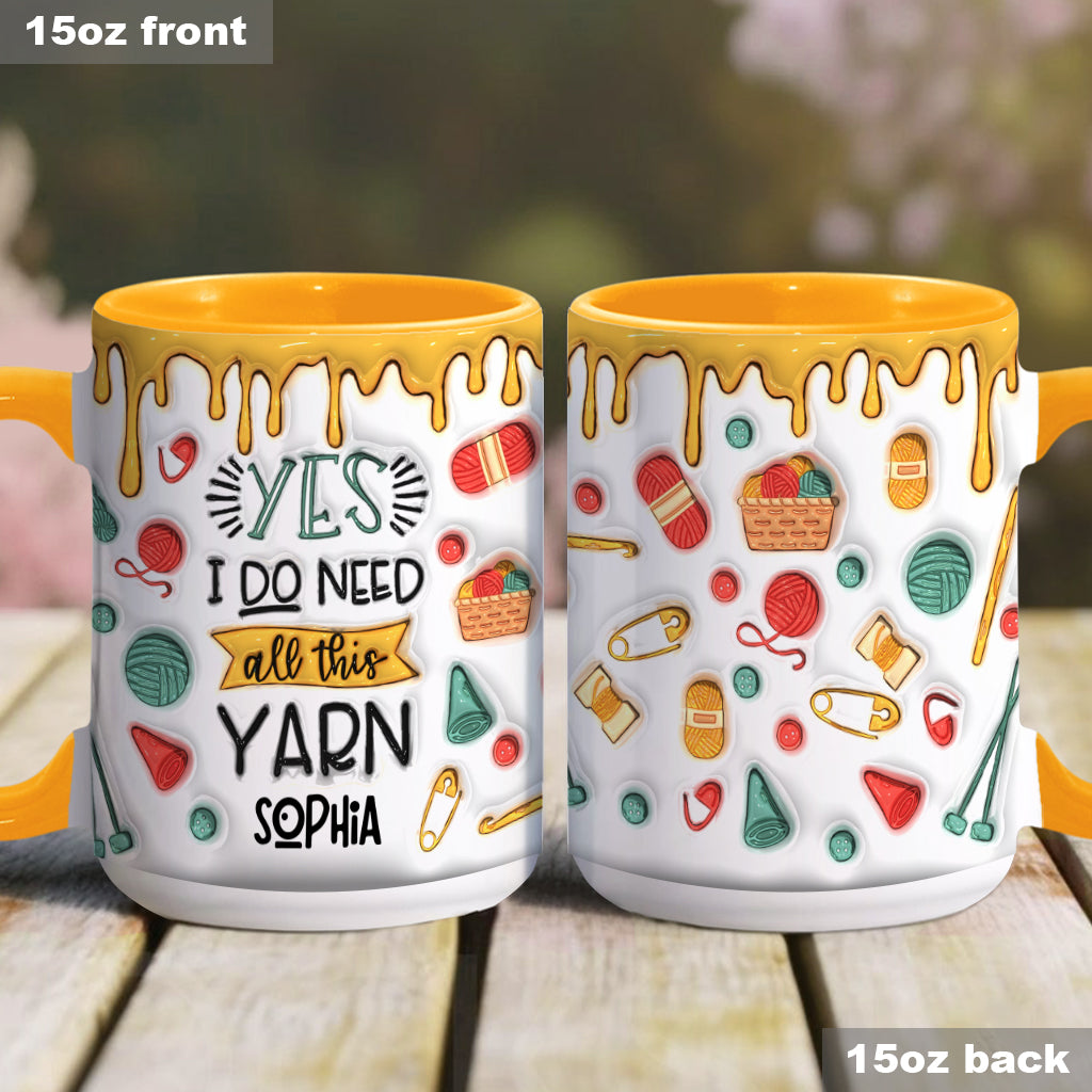 Ja, ich brauche all dieses Garn – personalisierte Strick-Tasse