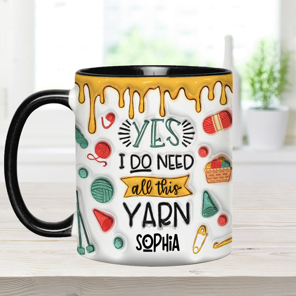 Ja, ich brauche all dieses Garn – personalisierte Strick-Tasse