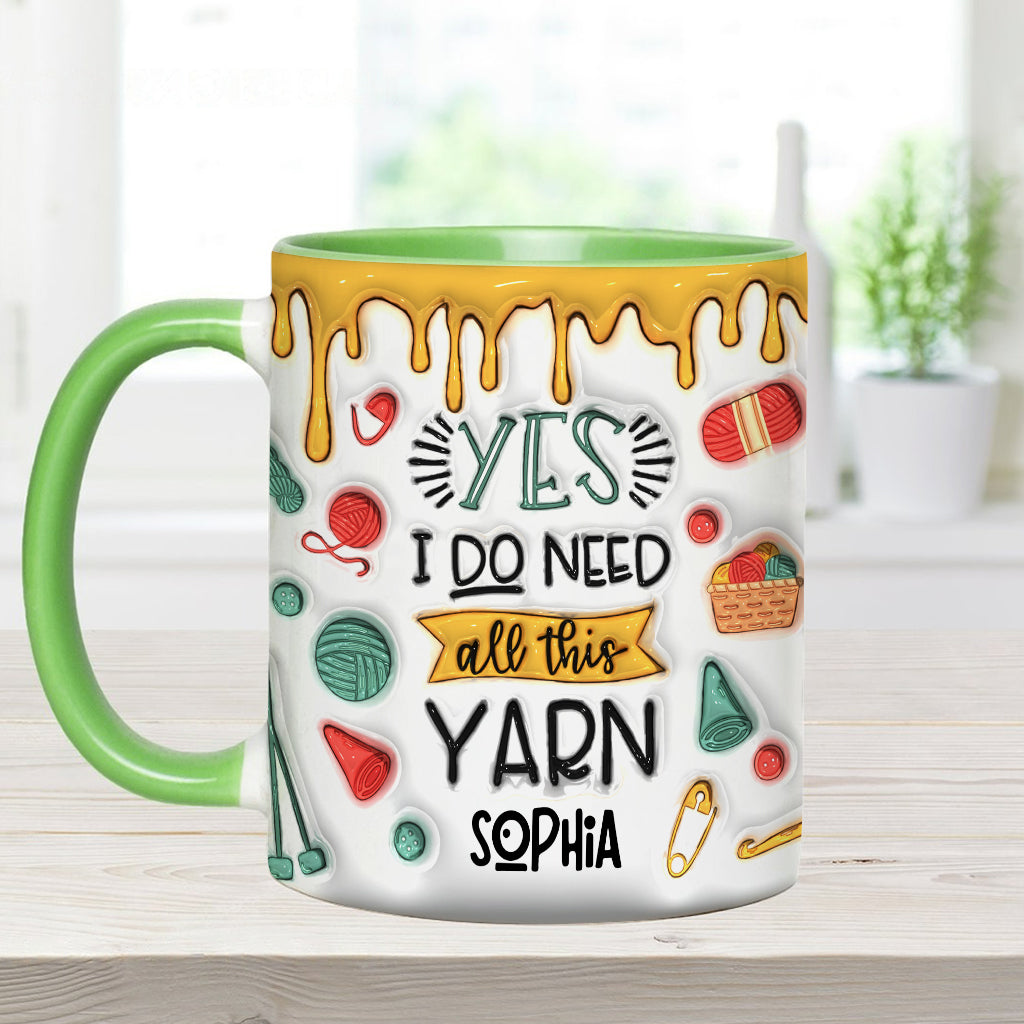 Ja, ich brauche all dieses Garn – personalisierte Strick-Tasse
