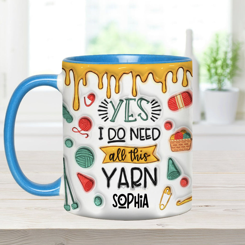 Ja, ich brauche all dieses Garn – personalisierte Strick-Tasse