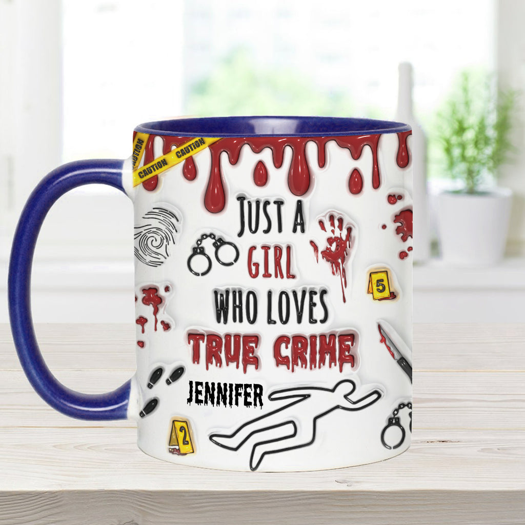 Mug personnalisé « Juste une fille passionnée de faits divers »
