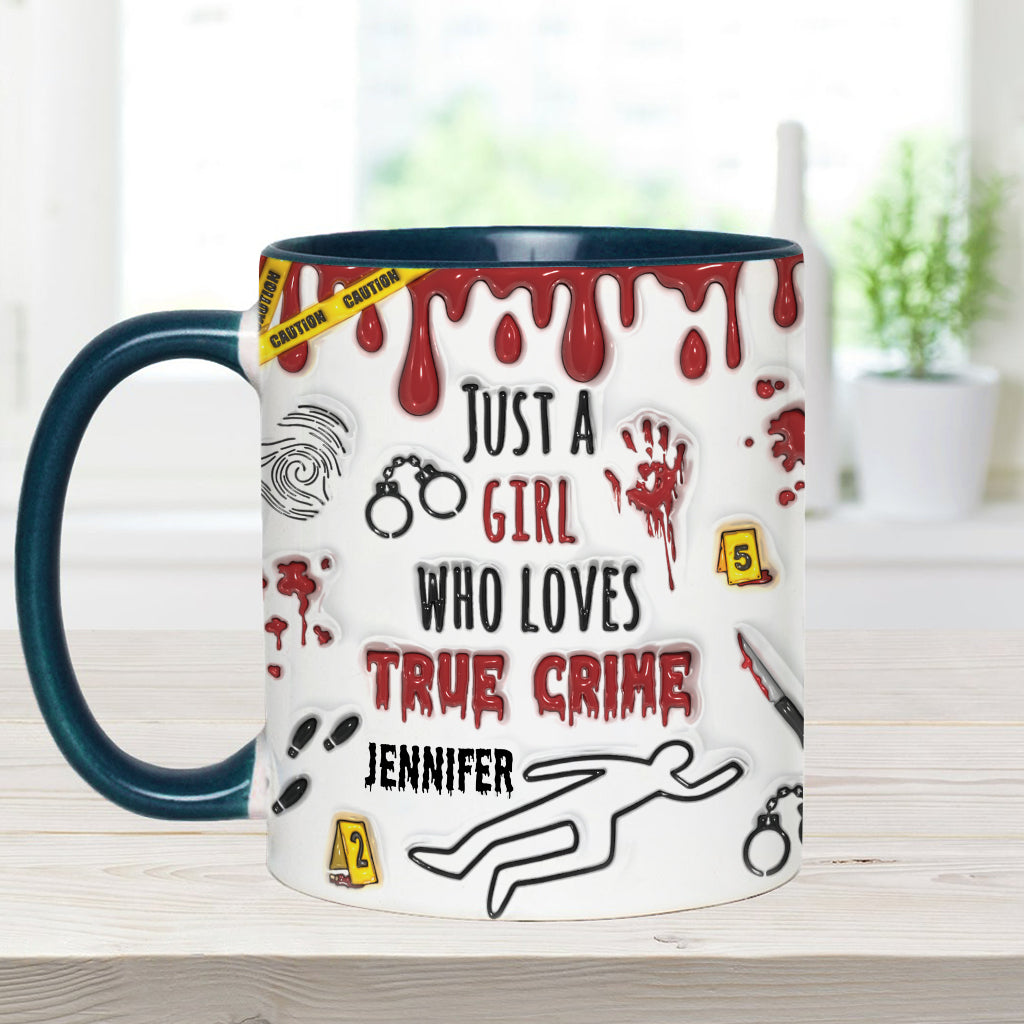 Mug personnalisé « Juste une fille passionnée de faits divers »