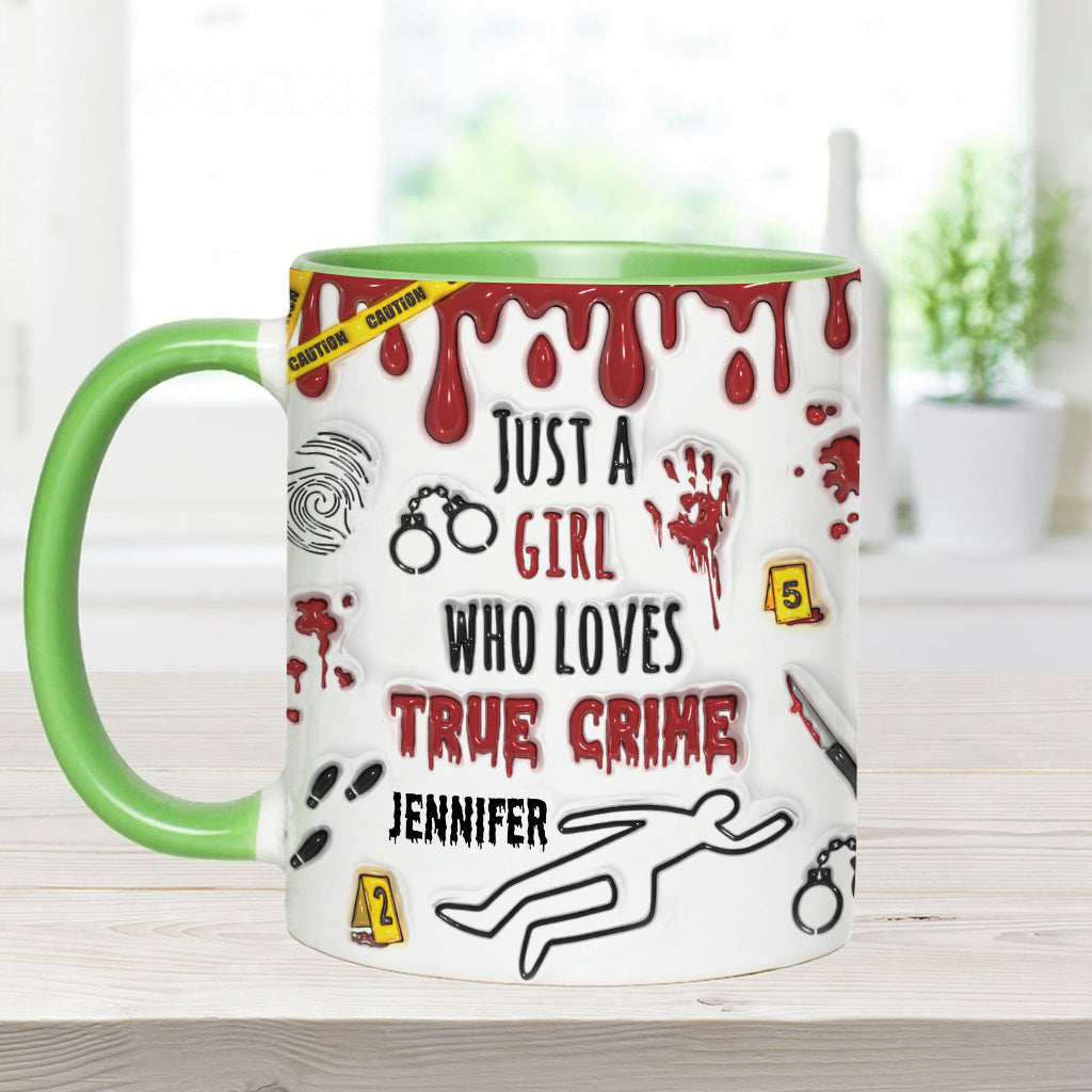 Mug personnalisé « Juste une fille passionnée de faits divers »