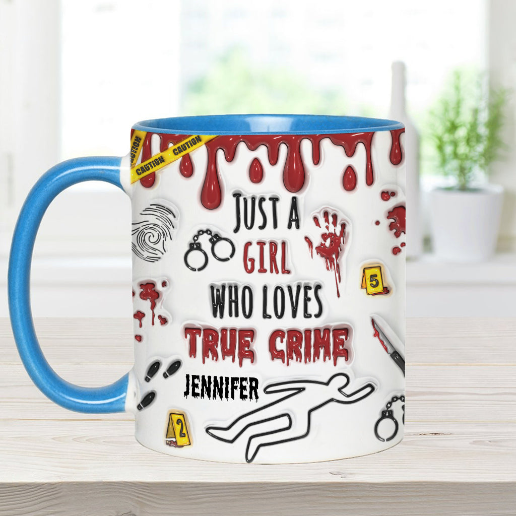 Mug personnalisé « Juste une fille passionnée de faits divers »