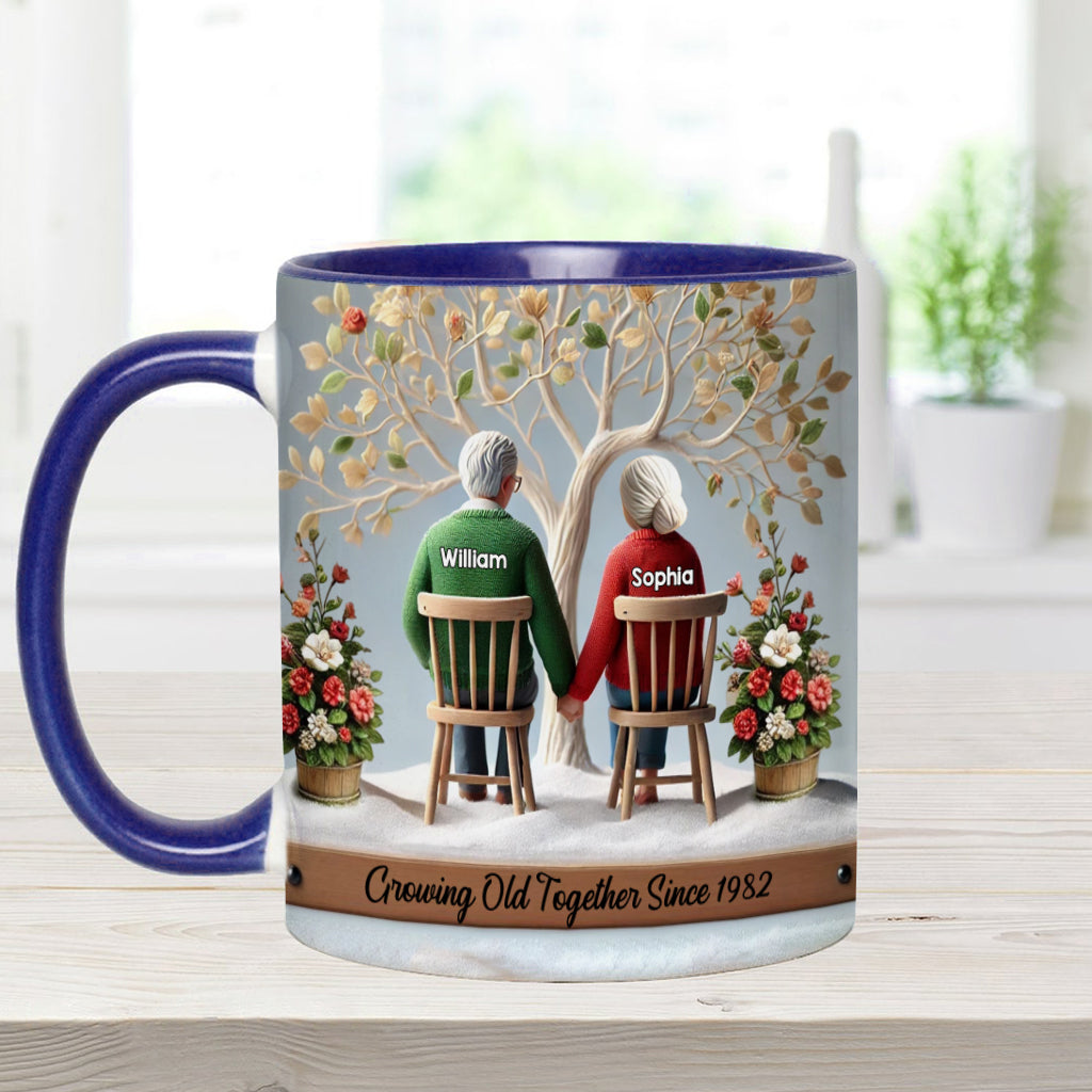 Growing Old Together - Personalized Couple Accent Mug