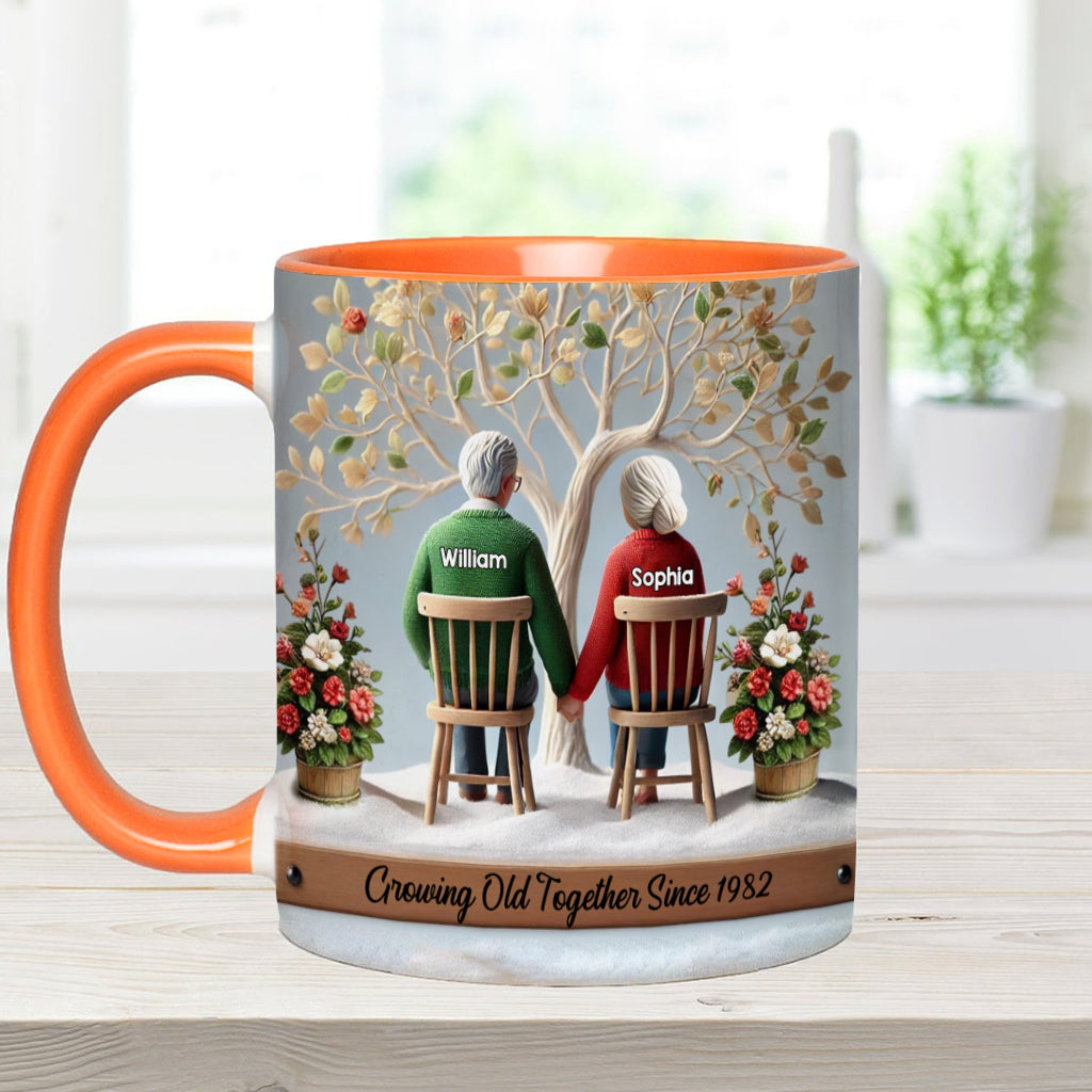 Growing Old Together - Personalized Couple Accent Mug