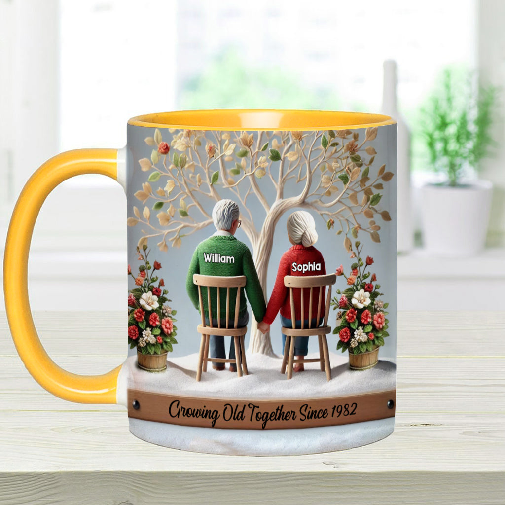 Growing Old Together - Personalized Couple Accent Mug
