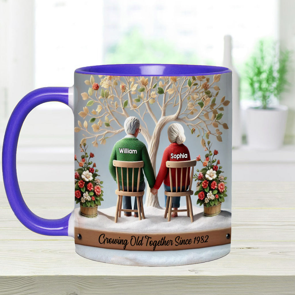 Growing Old Together - Personalized Couple Accent Mug