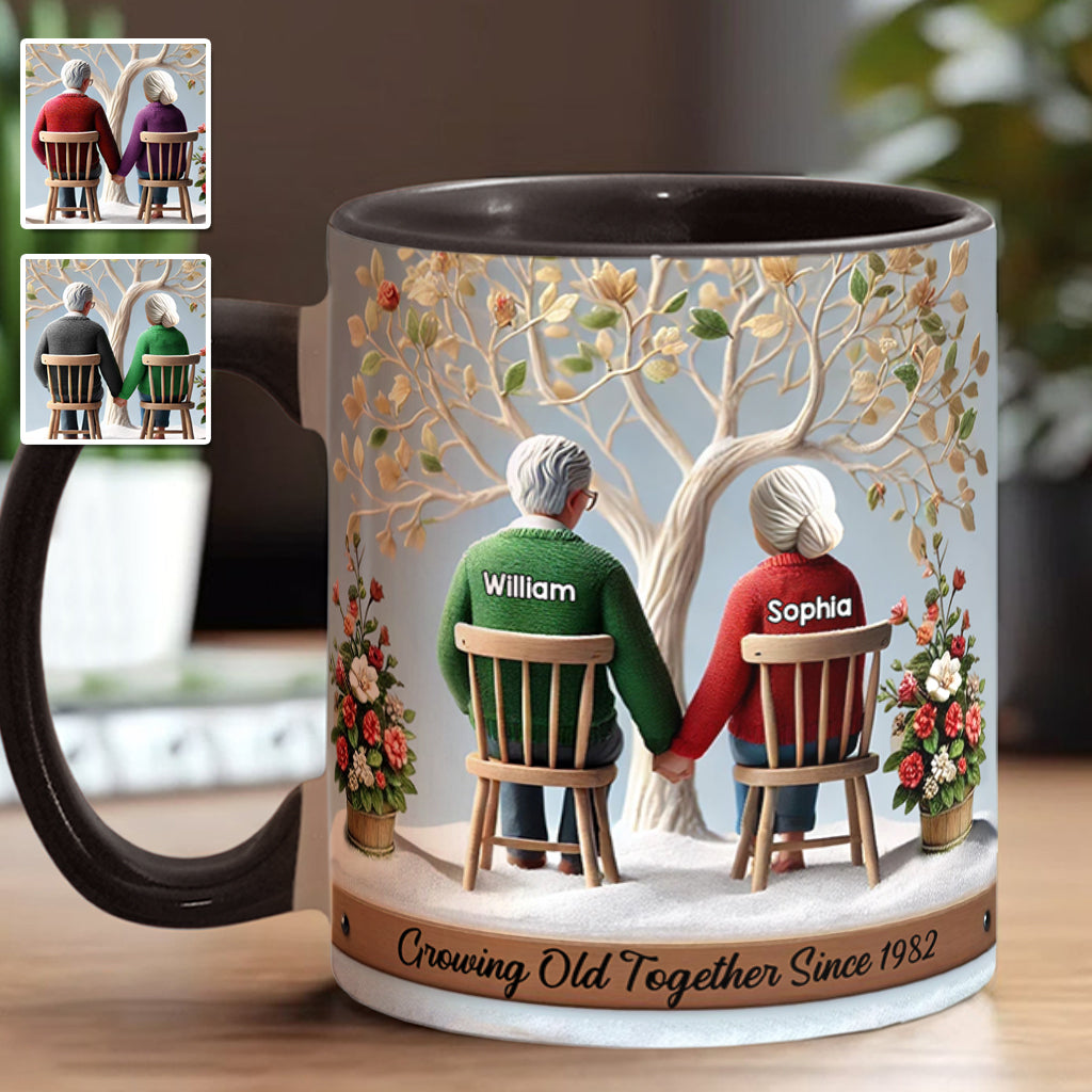 Growing Old Together - Personalized Couple Accent Mug