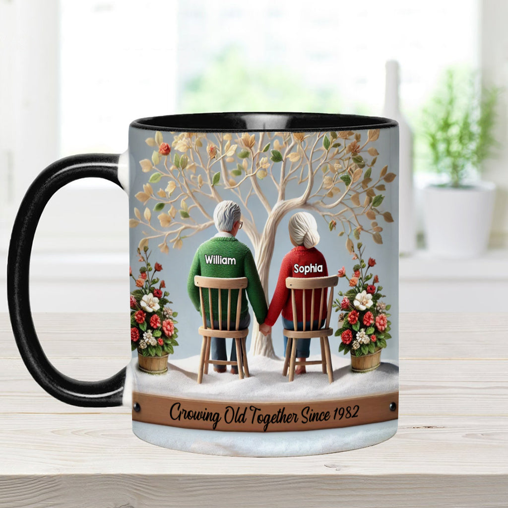 Growing Old Together - Personalized Couple Accent Mug