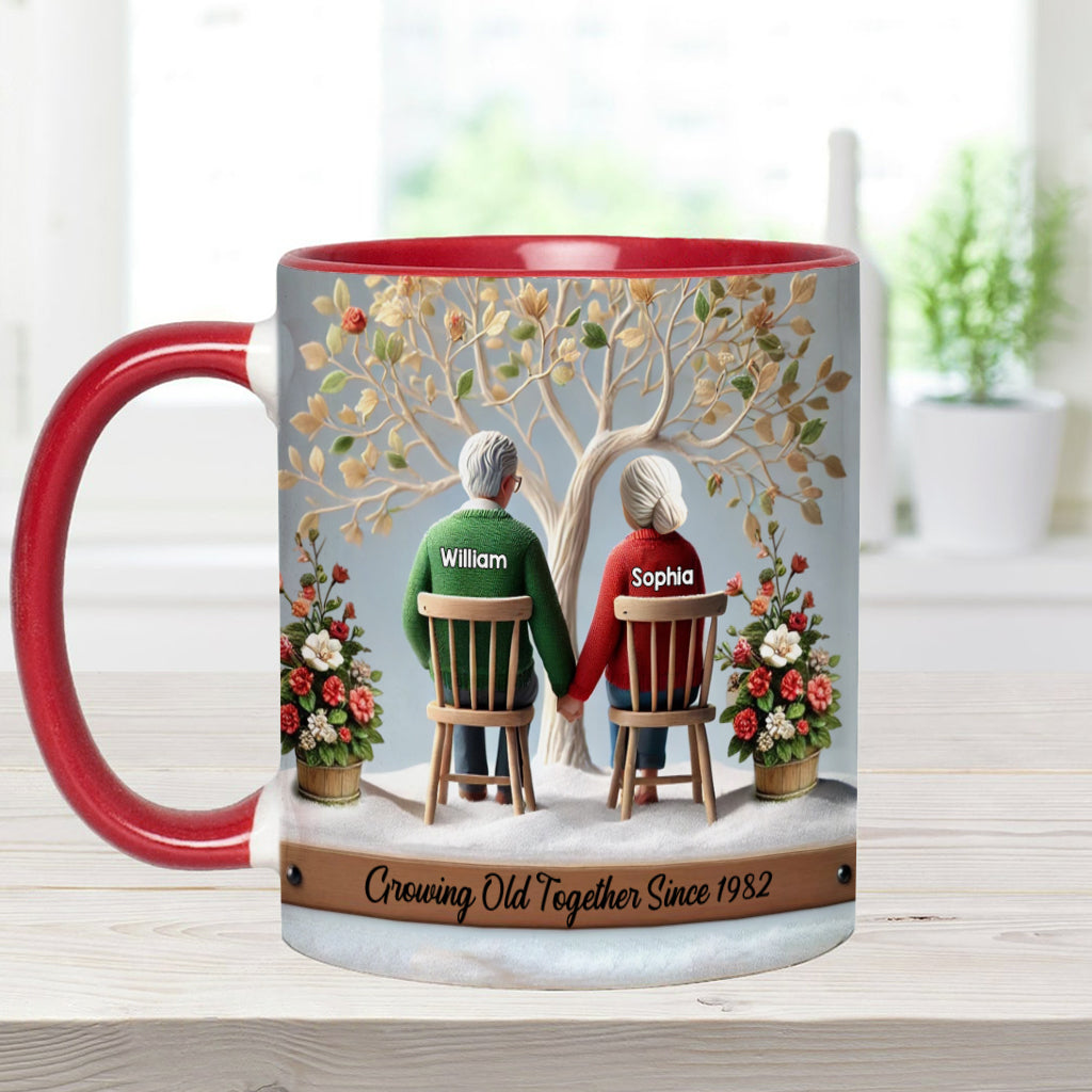 Growing Old Together - Personalized Couple Accent Mug