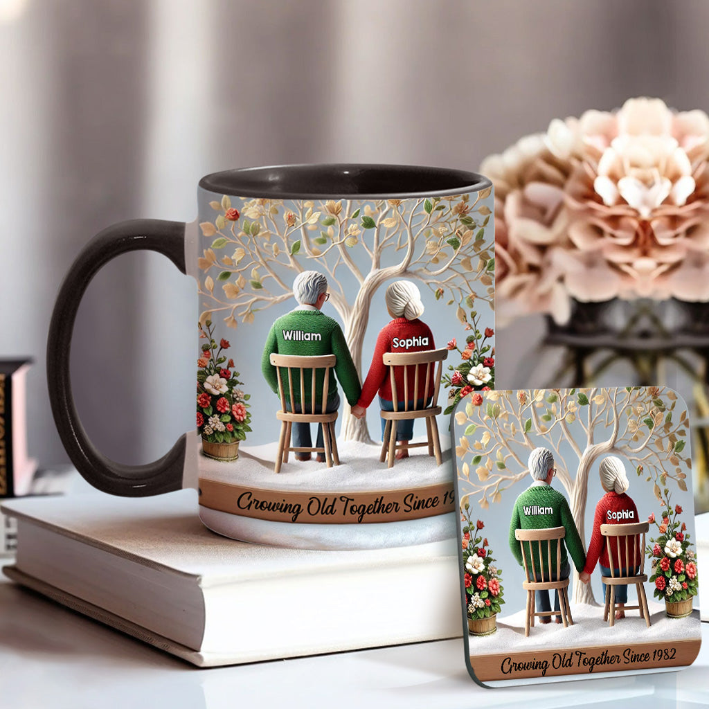 Growing Old Together - Personalized Couple Accent Mug