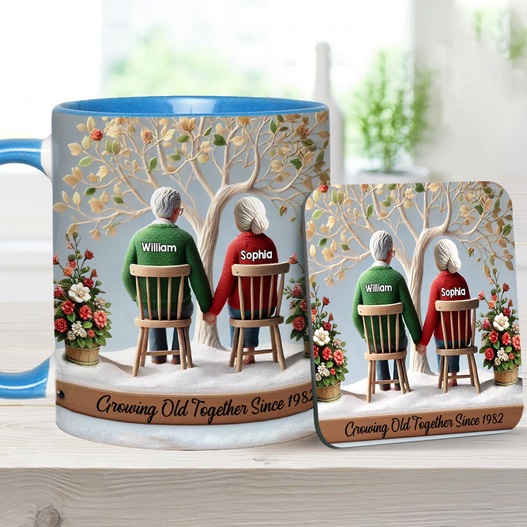 Growing Old Together - Personalized Couple Accent Mug