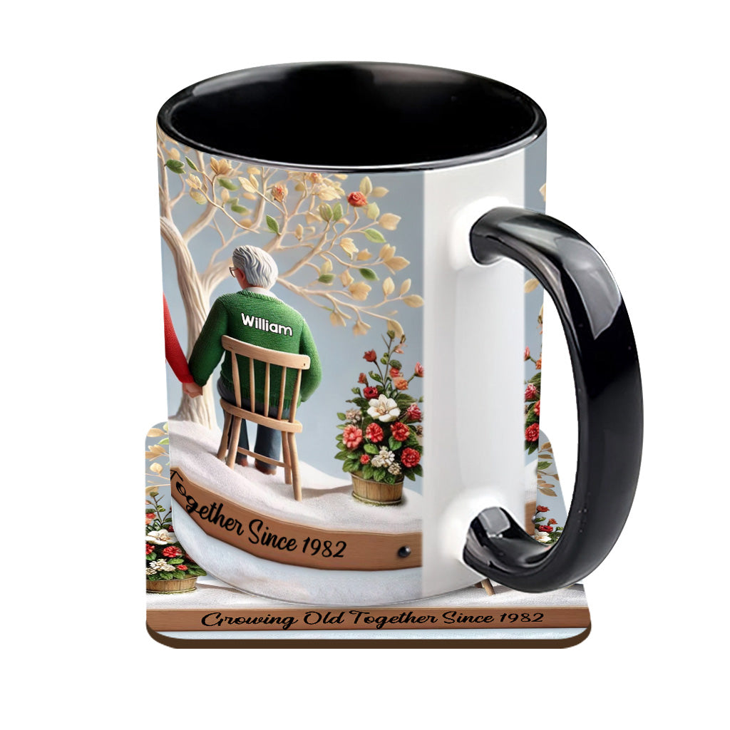 Growing Old Together - Personalized Couple Accent Mug