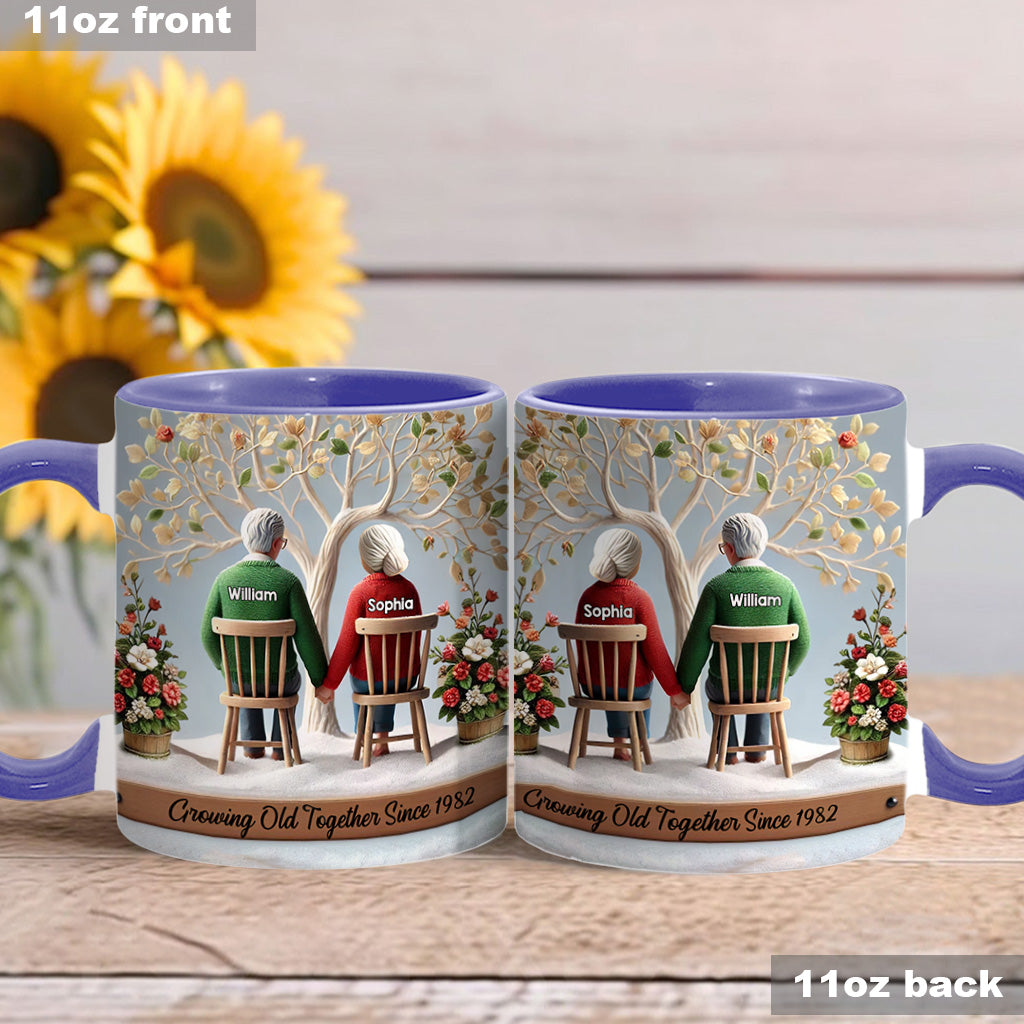 Growing Old Together - Personalized Couple Accent Mug