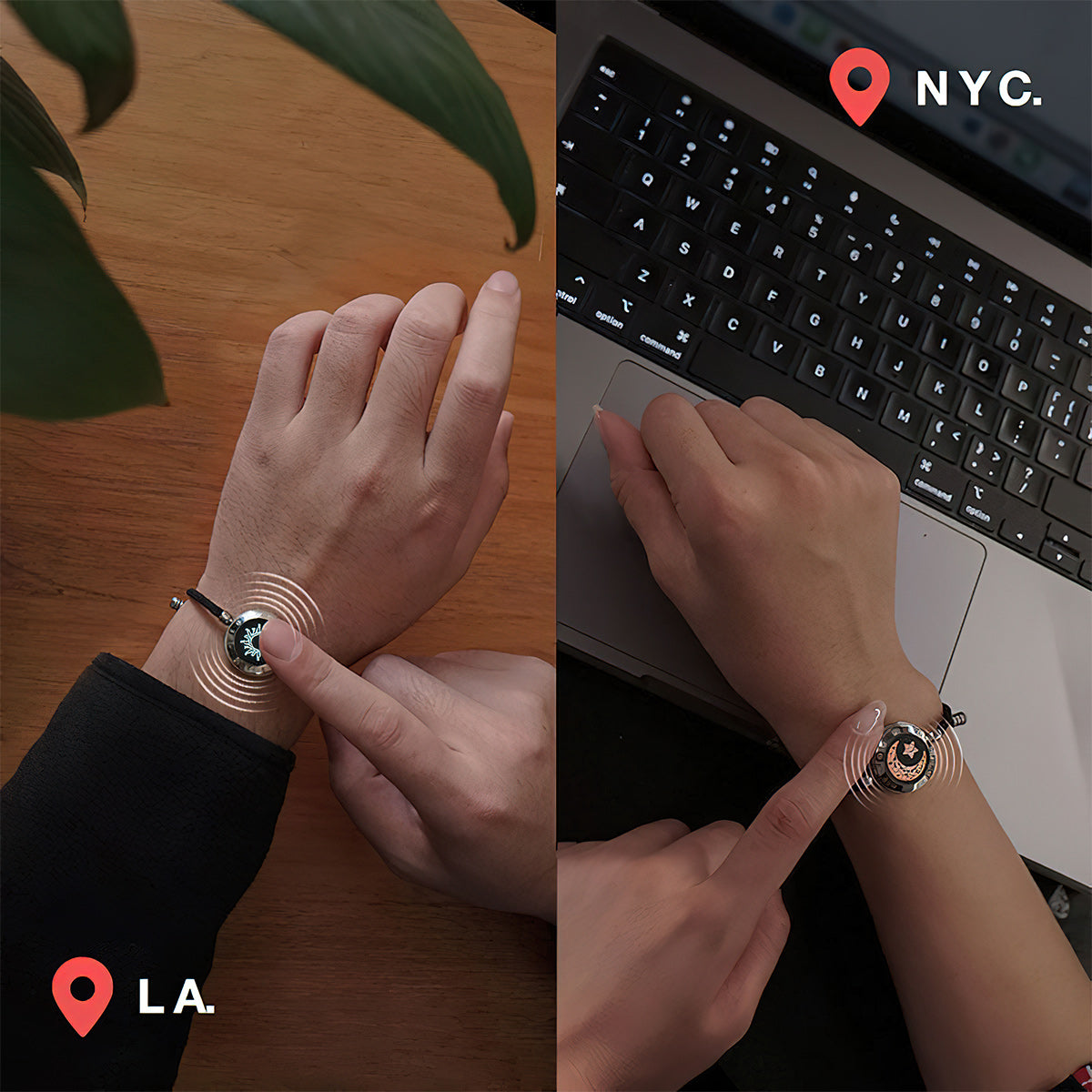 Sun And Moon Touch Vibrating Matching Bracelets - Couple Sun Moon Touch Matching Bracelets