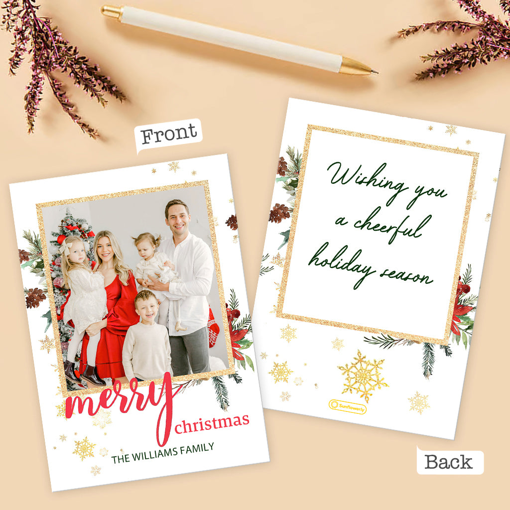 Merry Christmas - Personalized Family Greeting Card
