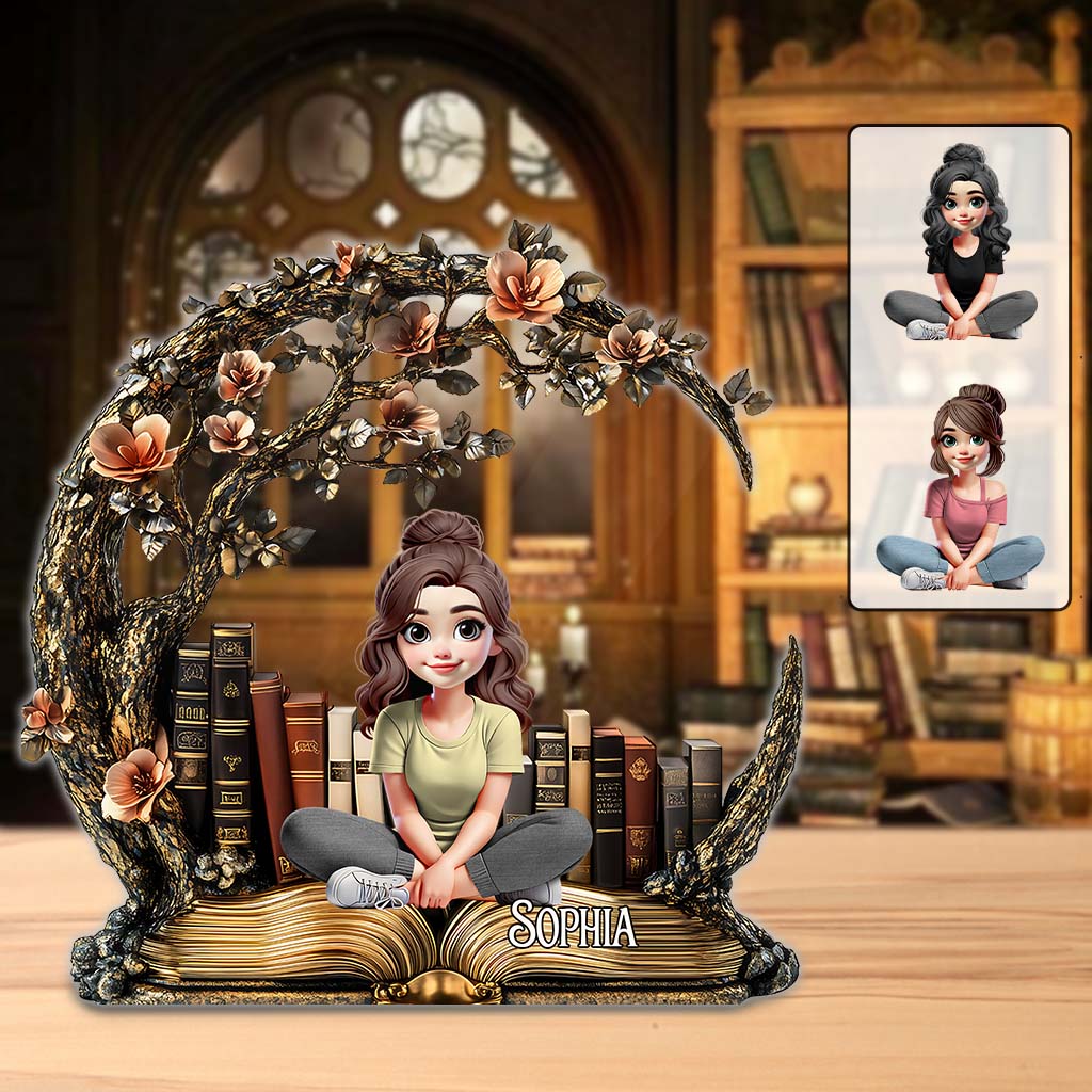 Just A Girl Who Loves Books - Personalized Book Custom Shaped Acrylic Plaque