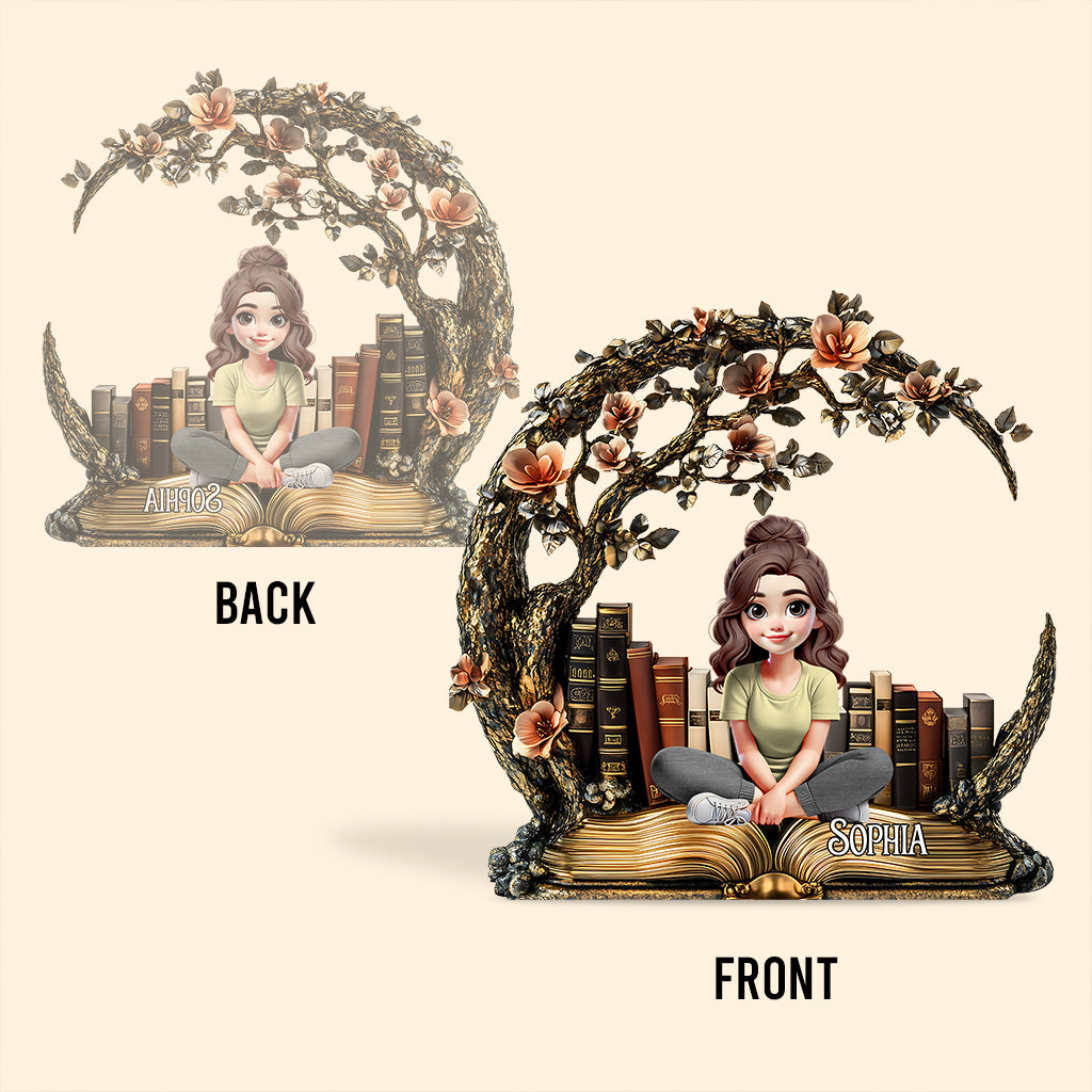 Just A Girl Who Loves Books - Personalized Book Custom Shaped Acrylic Plaque