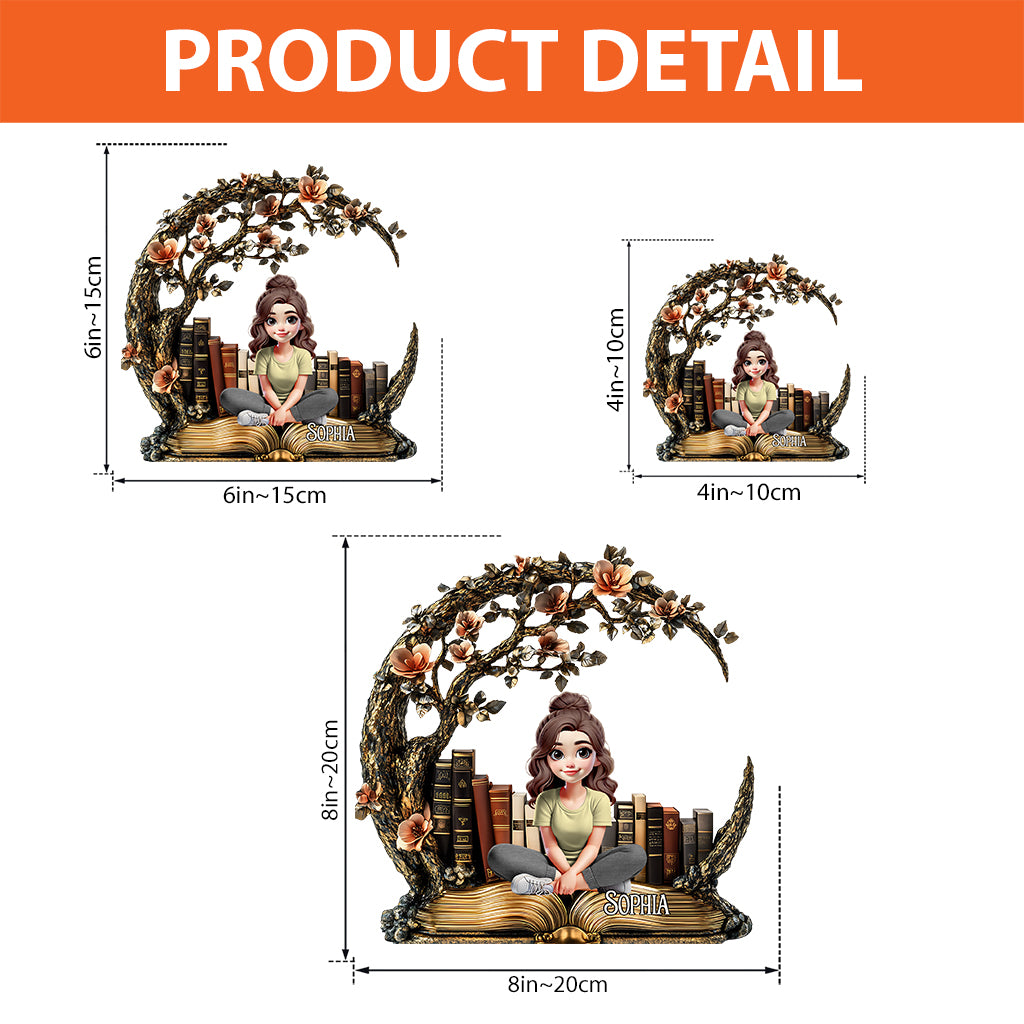 Just A Girl Who Loves Books - Personalized Book Custom Shaped Acrylic Plaque