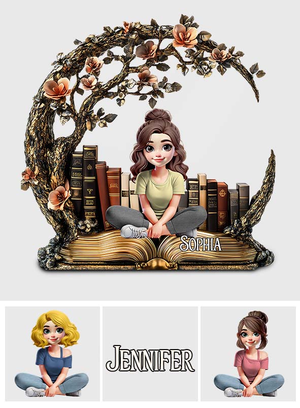 Just A Girl Who Loves Books - Personalized Book Custom Shaped Acrylic Plaque