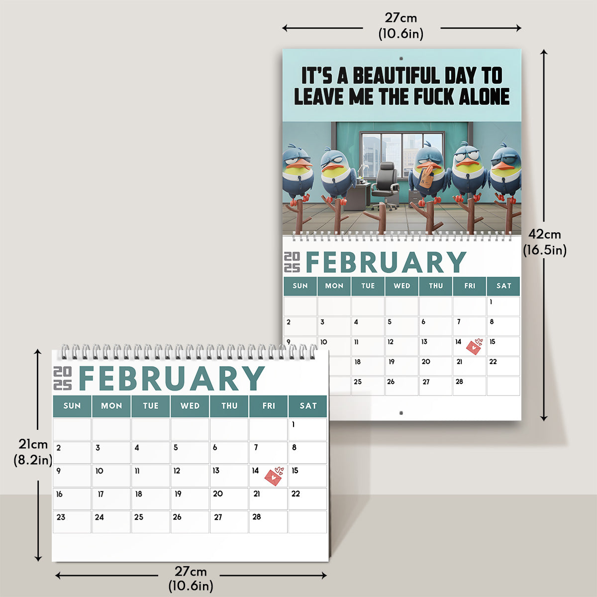 Sarcastic Desk Companion - Personalized Colleague Wall Calendar & Desk Calendar