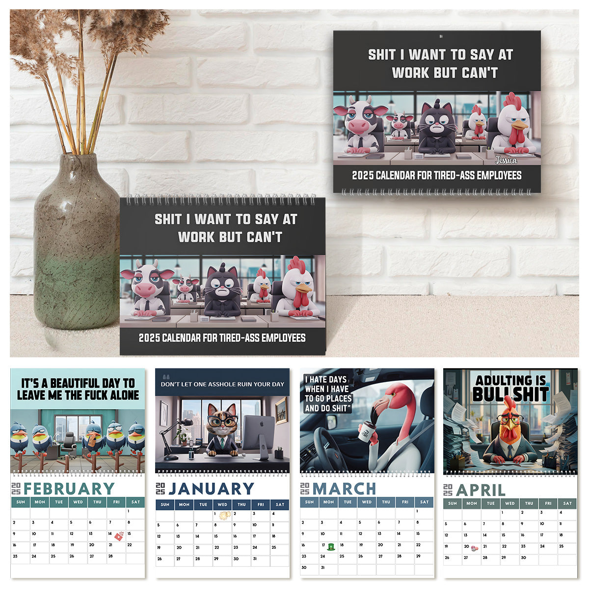 Sarcastic Desk Companion - Personalized Colleague Wall Calendar & Desk Calendar