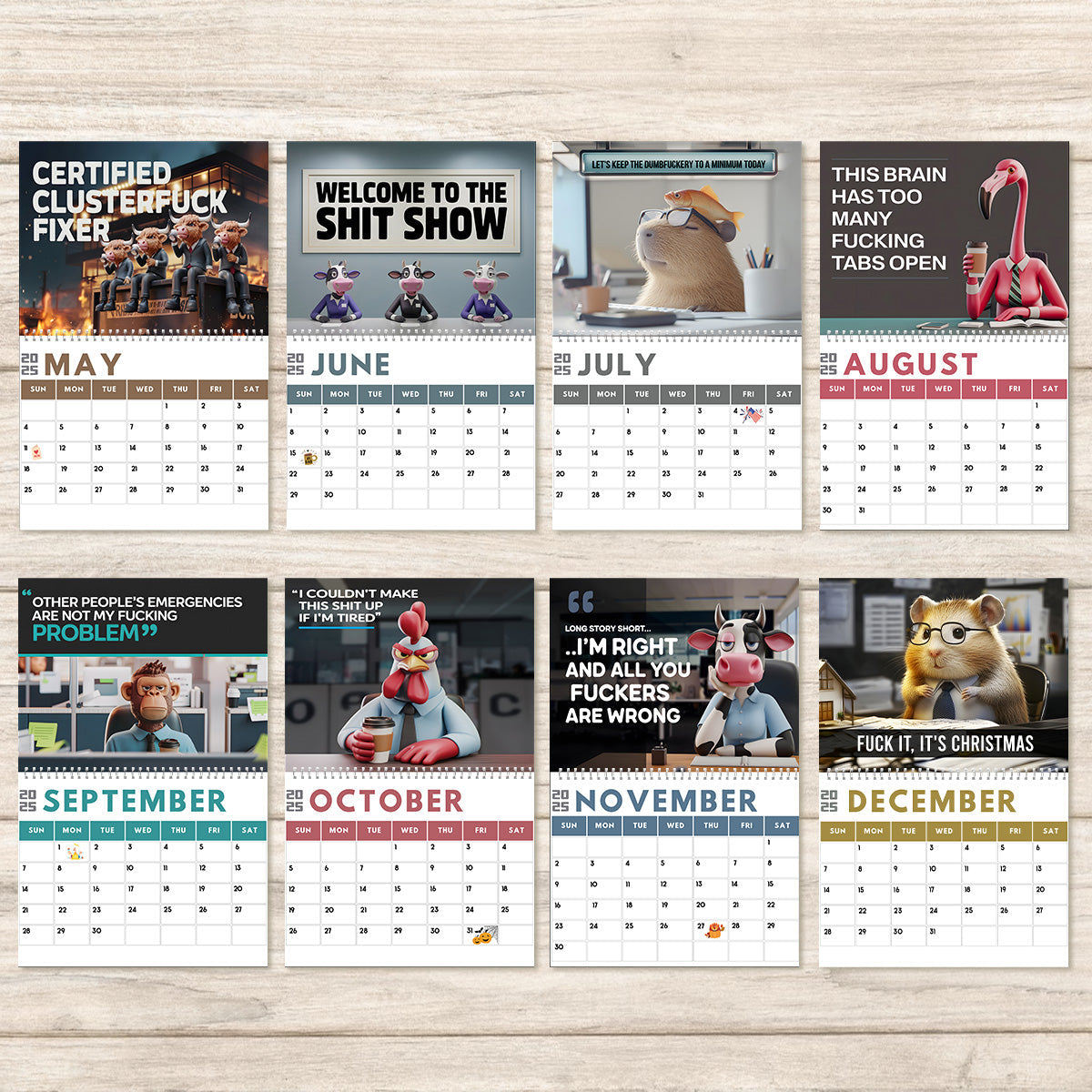 Sarcastic Desk Companion - Personalized Colleague Wall Calendar & Desk Calendar