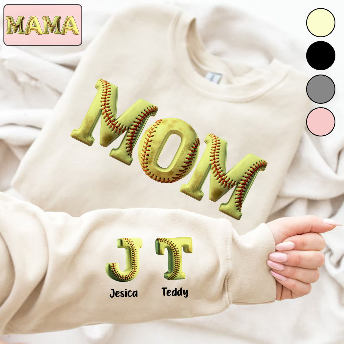 Maman de softball - T-shirt de softball personnalisé intégral