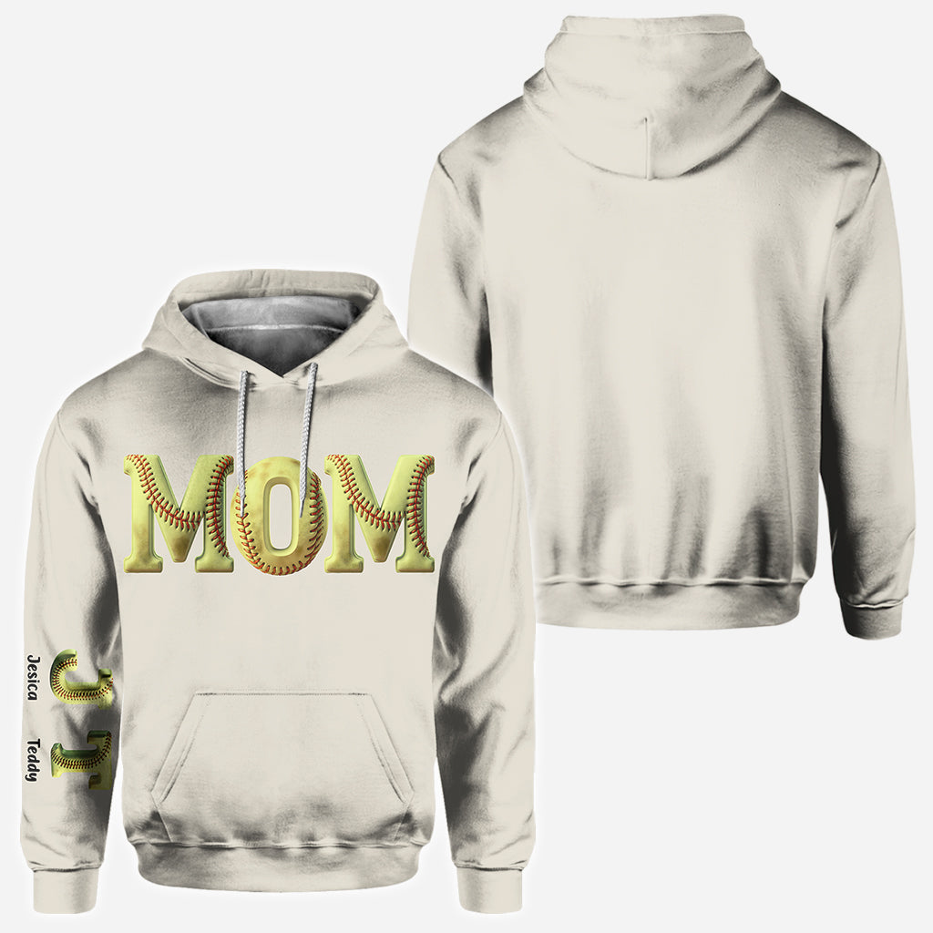 Maman de softball - T-shirt de softball personnalisé intégral