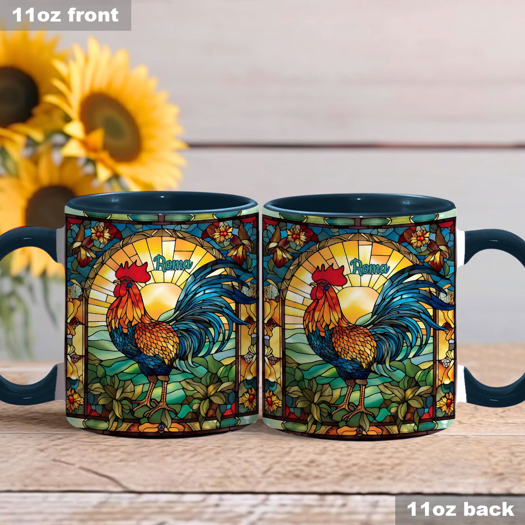 Atemberaubender Hahn – personalisierte Tasse mit Hühnermotiv