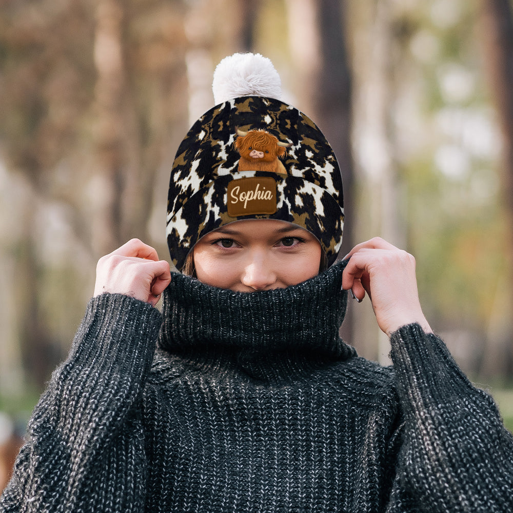 J'adore les vaches des Highlands - Bonnet personnalisé